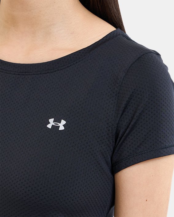 Women's HeatGear® Armour Short Sleeve in Black image number 5